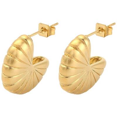 Flower Shape PVD Vacuum Plating 304 Stainless Steel Stud Earrings