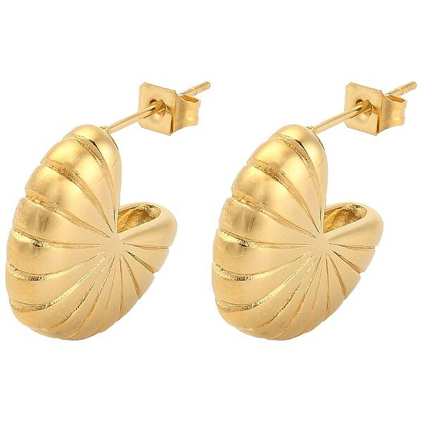 Flower Shape PVD Vacuum Plating 304 Stainless Steel Stud Earrings