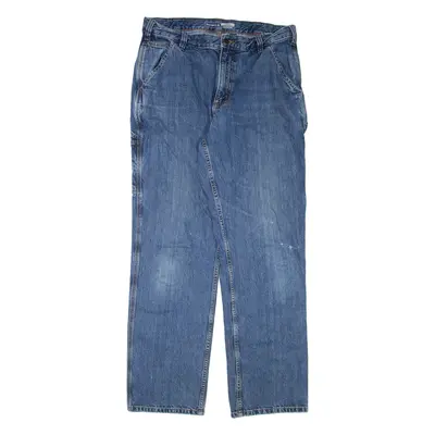 CARHARTT Mens Jeans Blue Loose Straight W34 L34