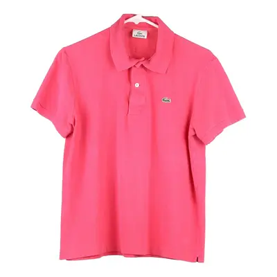 Lacoste Polo Shirt - Small Pink Cotton
