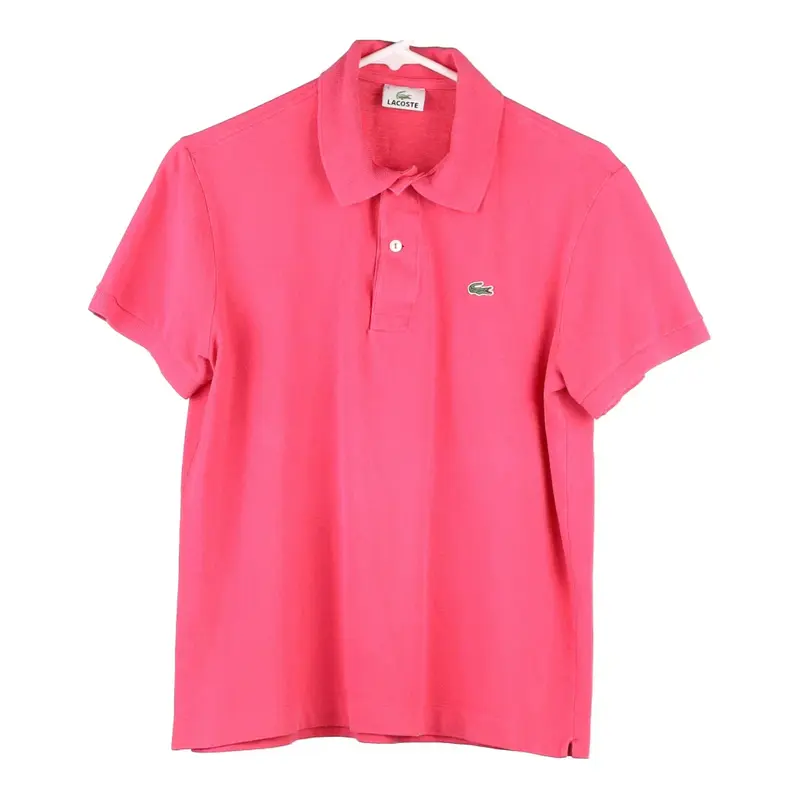 Lacoste Polo Shirt - Small Pink Cotton