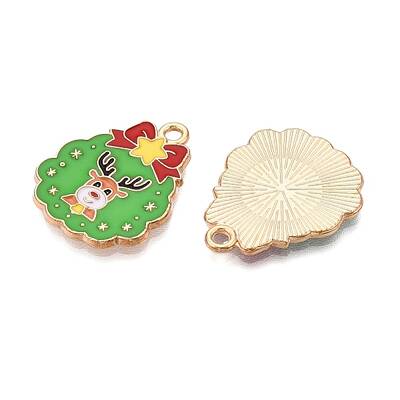 Christmas Theme Alloy Enamel Pendants