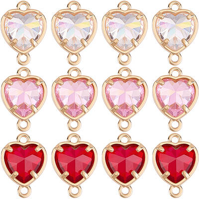 18Pcs 3 Colors K9 Glass Connector Charms