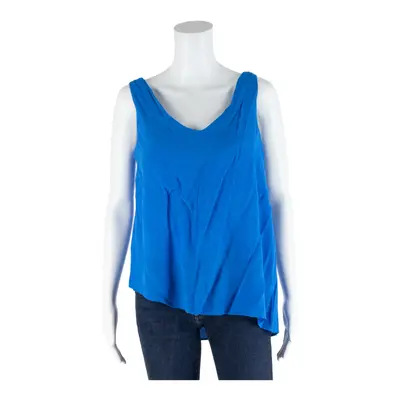 ZARA BASIC Asymmetric Blue V-Neck Sleeveless Top Womens S
