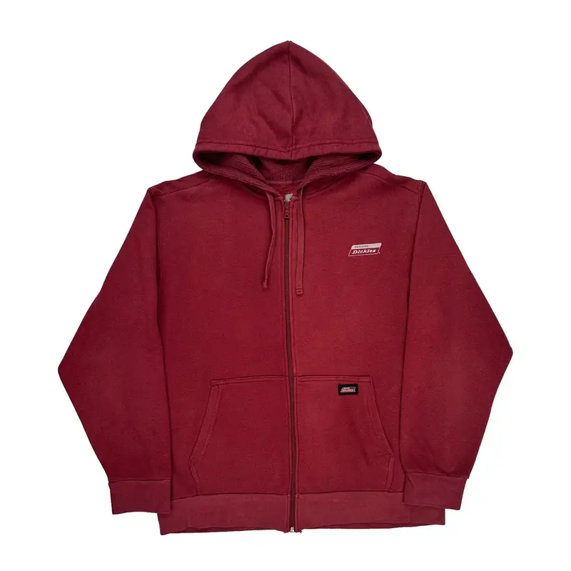 Dickies Hoodie - Large Burgundy Cotton Blend