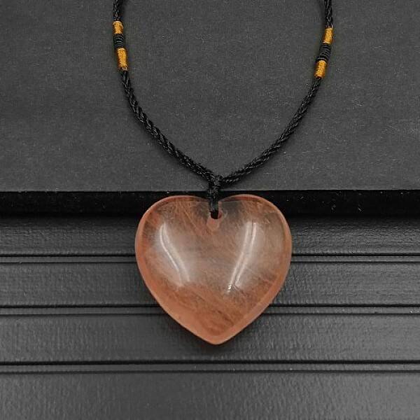 Synthetic Cherry Quartz Glass Pendant Necklaces