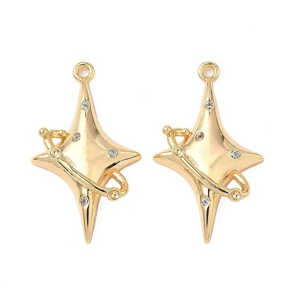 Brass Micro Pave Cubic Zirconia Pendants