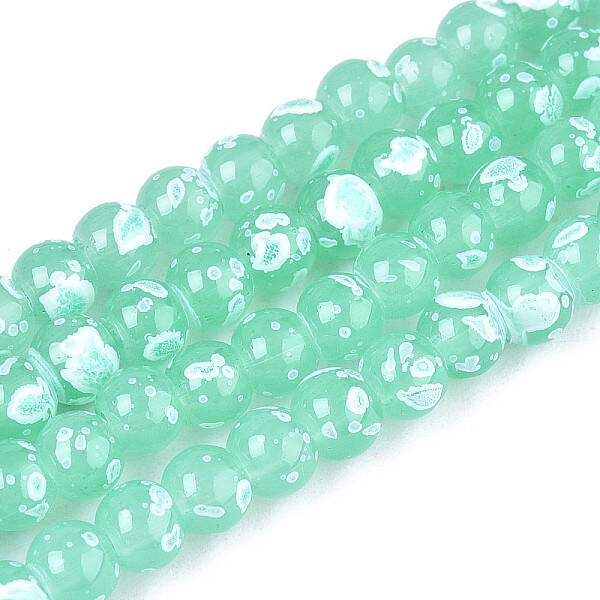 Baking Paint Glass Beads Strands