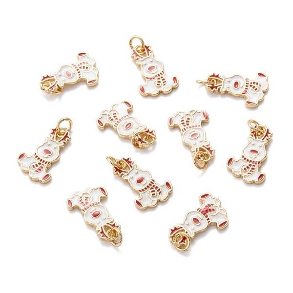 Real 18K Gold Plated Brass Enamel Pendants