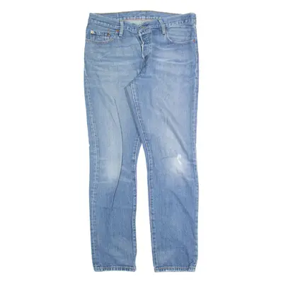 LEVI'S 501CT Jeans Distressed Womens Blue Regular Tapered Stone Wash W32 L30