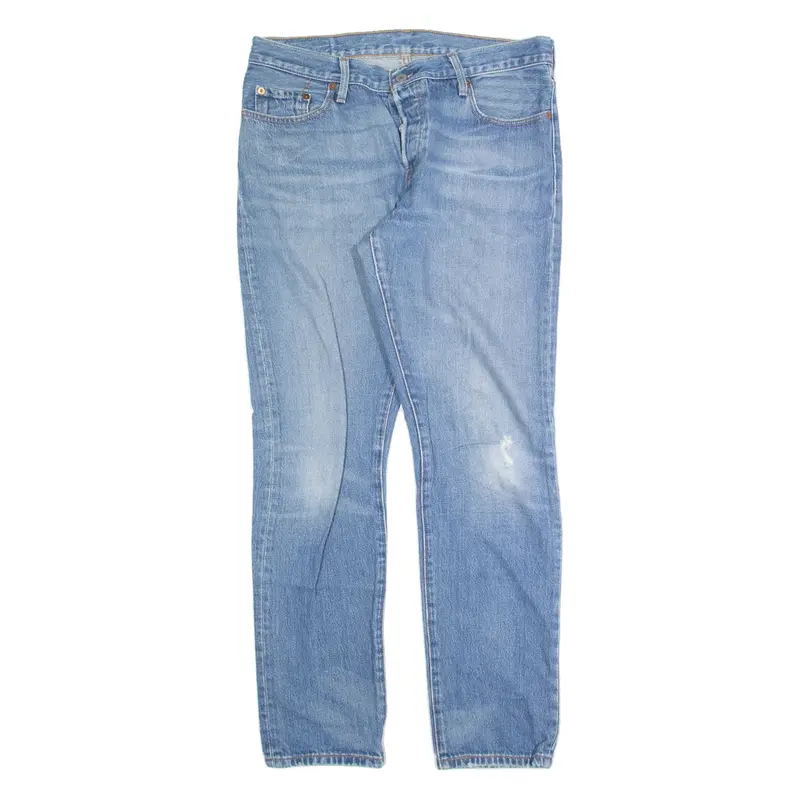 LEVI'S 501CT Jeans Distressed Womens Blue Regular Tapered Stone Wash W32 L30