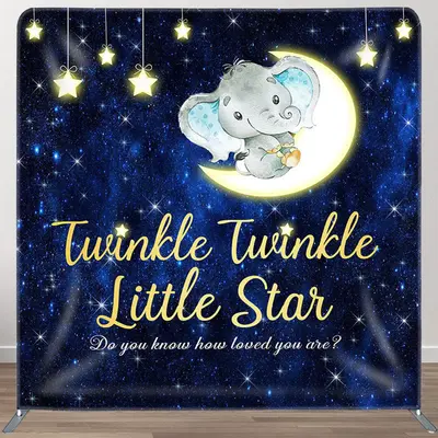 Aperturee Twinkle Litter Star Fabric Backdrop Cover for Baby Shower - Aperturee