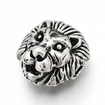 Tibetan Style Alloy Lion Head Beads