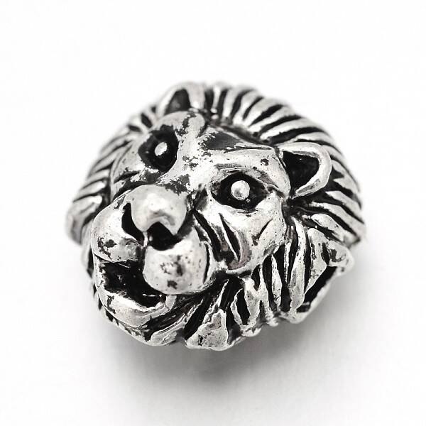 Tibetan Style Alloy Lion Head Beads