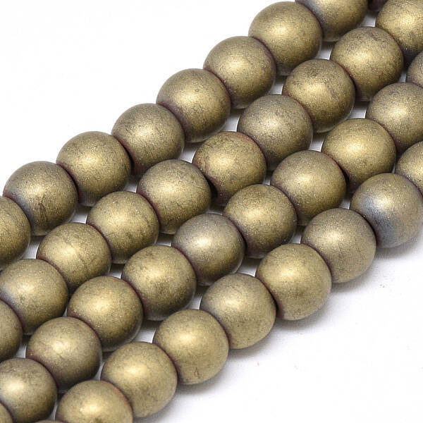 Electroplate Non-magnetic Synthetic Hematite Beads Strands