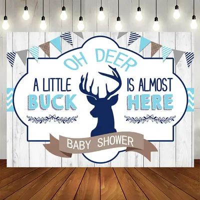Aperturee Oh Deer A Little Buck Is Almost Here Baby Shower Backdrop