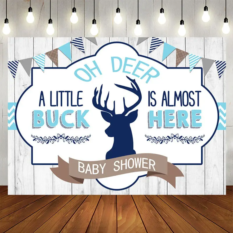 Aperturee Oh Deer A Little Buck Is Almost Here Baby Shower Backdrop