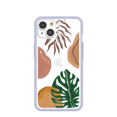 Clear Abstract Botanics iPhone 14/16e Case With Lavender Ridge