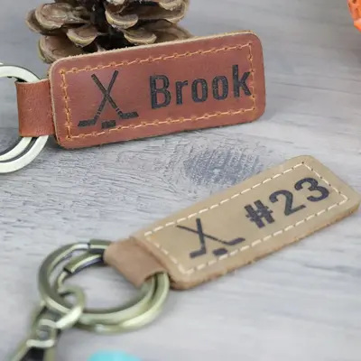Personalized Ice Hockey Keychains
