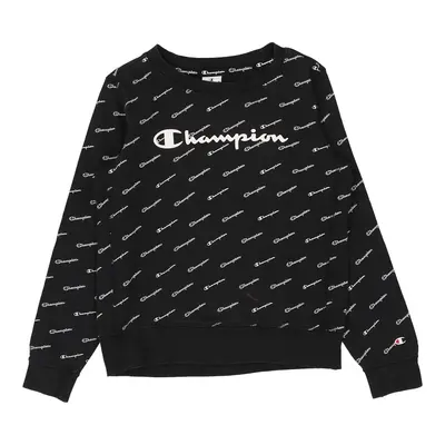 Champion Spellout Sweatshirt - Medium Black Cotton