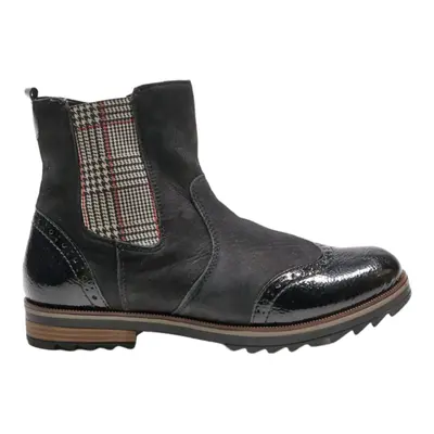 REMONTE Brogue Ankle Boots Black Leather Womens UK 5