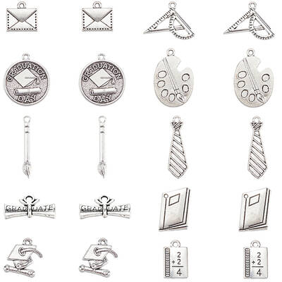 60pcs 10Styles Tibetan Style Alloy Pendants