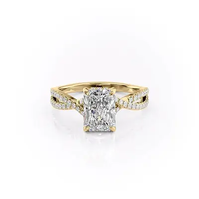 Sterling Silver with Yellow Gold Plated Moissanite Ring