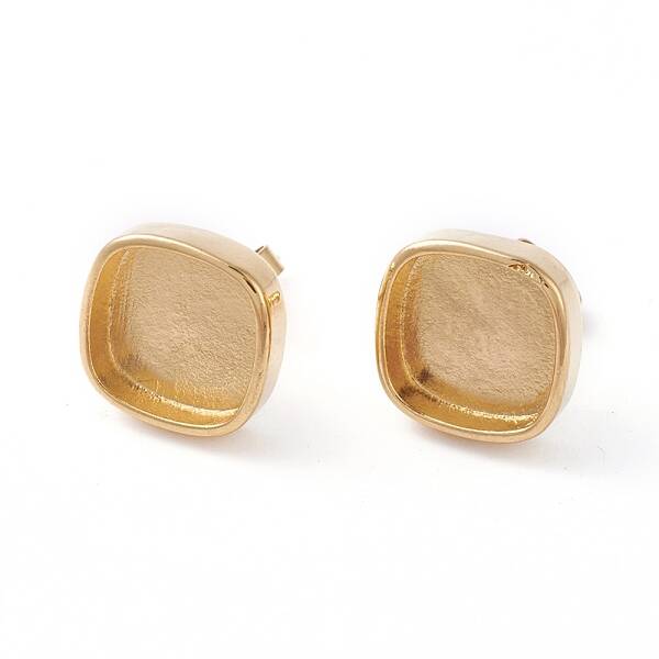 Brass Stud Earring Settings