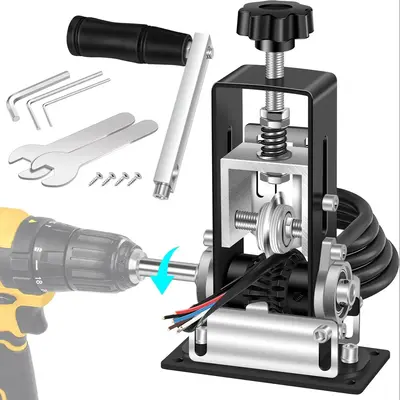 Manual Wire Stripper Machine, 1 Set Adjustable Wire Stripper Machine, Drill Powered Cable Wire Peeler Stripping Tool for Scra...