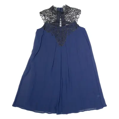MONSOON Womens Shift Dress Blue Sleeveless Knee Length UK 8