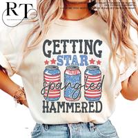 Getting Star Spangled Hammered Shirt, Funny 4th of July Beer Tee, Patriotic Drinking T-Shirt, Red White and Brew Tee ZG3