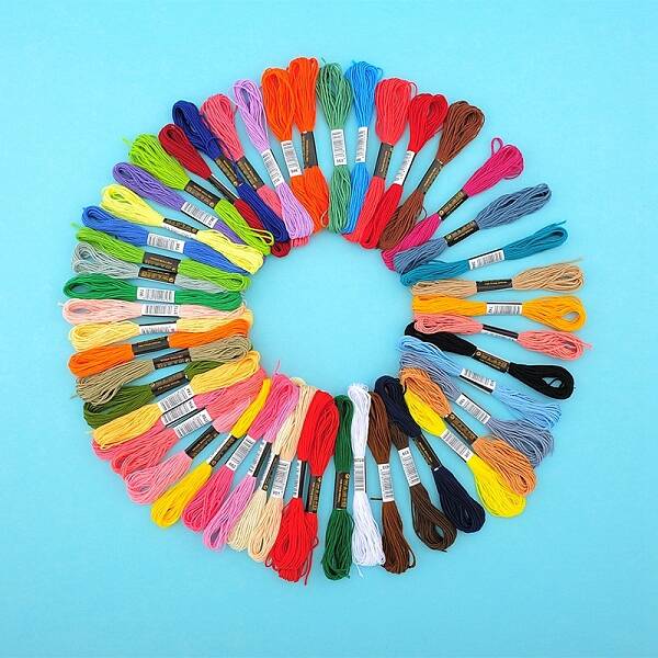 50 Skeins 50 Colors 6-Ply Polycotton Embroidery Floss