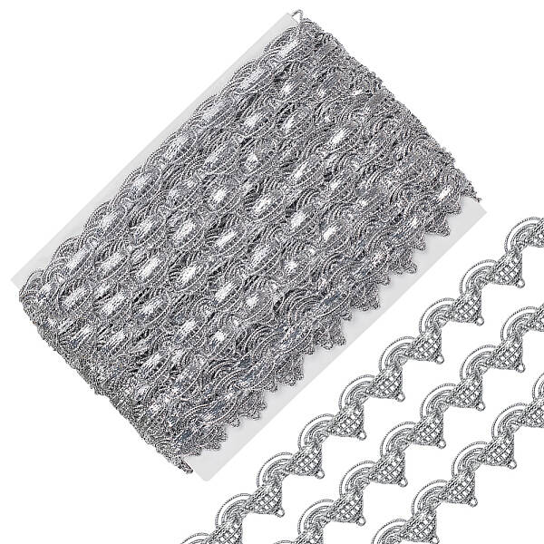 10 Yards Polyester Braided Metallic Lace Trim