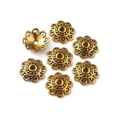 Tibetan Style Alloy Bead Caps