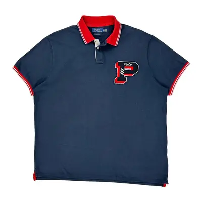 New York Ralph Lauren Slim Fit Polo Shirt - 2XL Navy Cotton