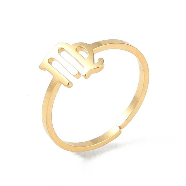 Real 18K Gold Plated 304 Stainless Steel Adjustable Finger Ring