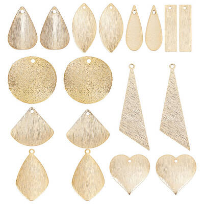 36Pcs 9 Style Brass Pendants