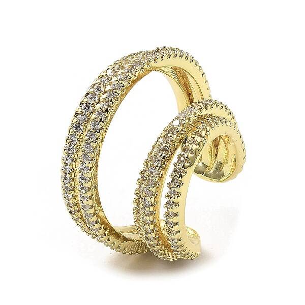 Rack Plating Brass Micro Pave Cubic Zirconia Cuff Earring