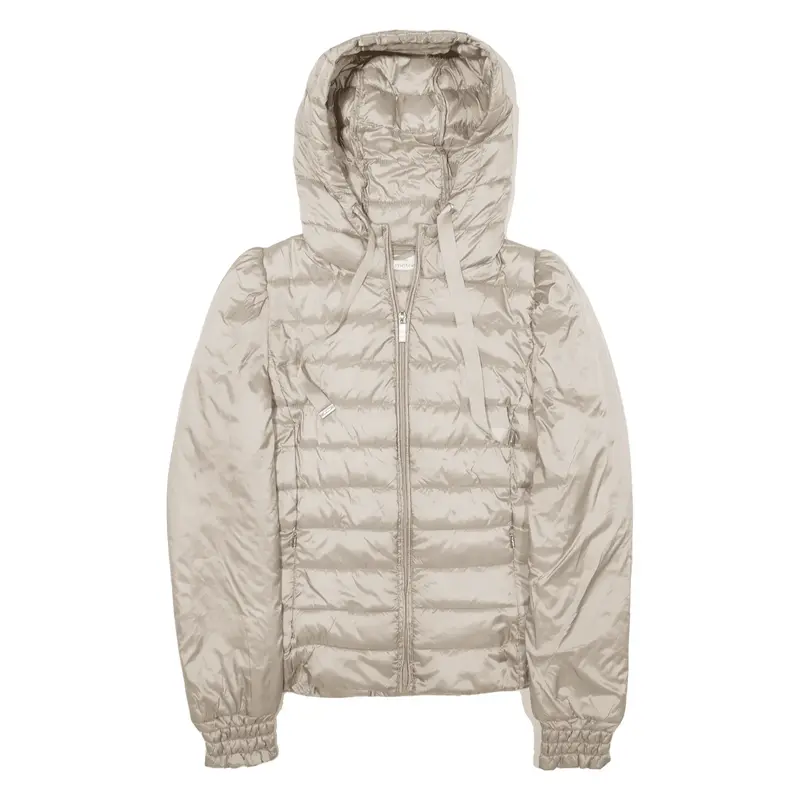 MOTIVI Insulated Puffer Jacket Beige Womens UK 8