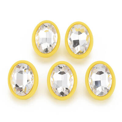 Crystal Rhinestone Oval Stud Earrings with 925 Sterling Silver Pins for Women