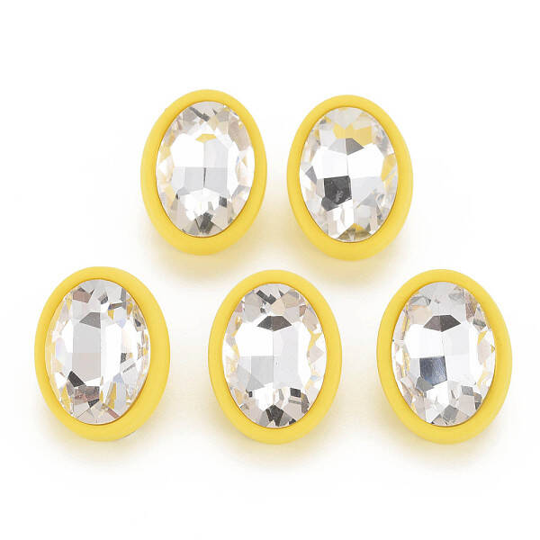Crystal Rhinestone Oval Stud Earrings with 925 Sterling Silver Pins for Women