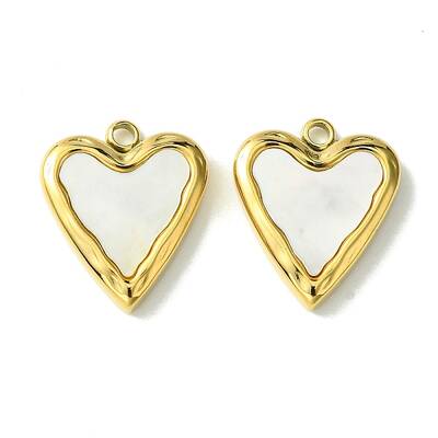 Ion Plating(IP) 304 Stainless Steel Pave Shell Pendants