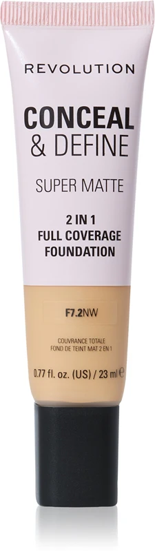 Makeup Revolution Conceal & Define Mattifying Foundation Color F7.2NW 23 ml
