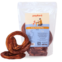 Bully Rings - Pupford Bully Stick Rings for Puppies & Dogs, Long-Lasting Beef Dog Chew Treats, 3 Pack