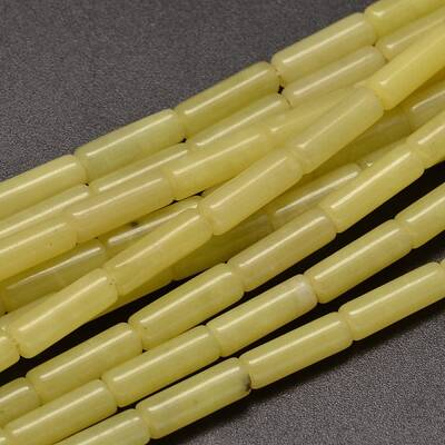 Natural Lemon Jade Column Beads Strands