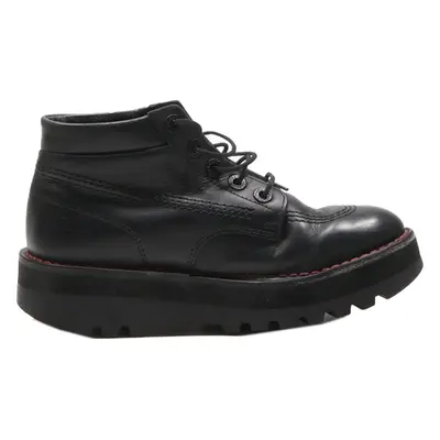 KICKERS Lace-Up Boots Black Leather Womens UK 4