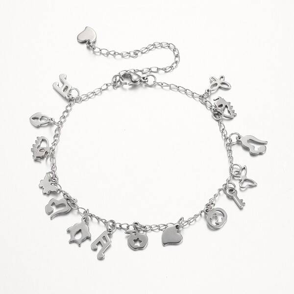 Tarnish Resistant 304 Stainless Steel Charms Anklets