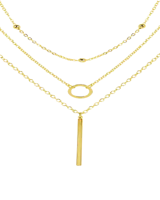 18K Gold Layering Chain Necklaces Set