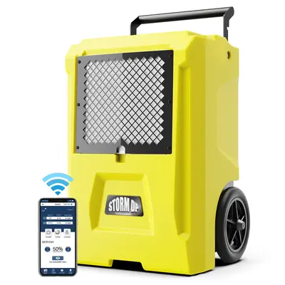 AlorAir Wholesale Package of Water Damage Restoration Storm DP Smart WiFi 110 PPD Commercial Dehumidifier - Yellow