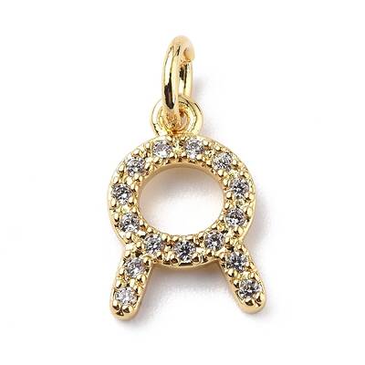 Brass Micro Pave Cubic Zirconia Charms